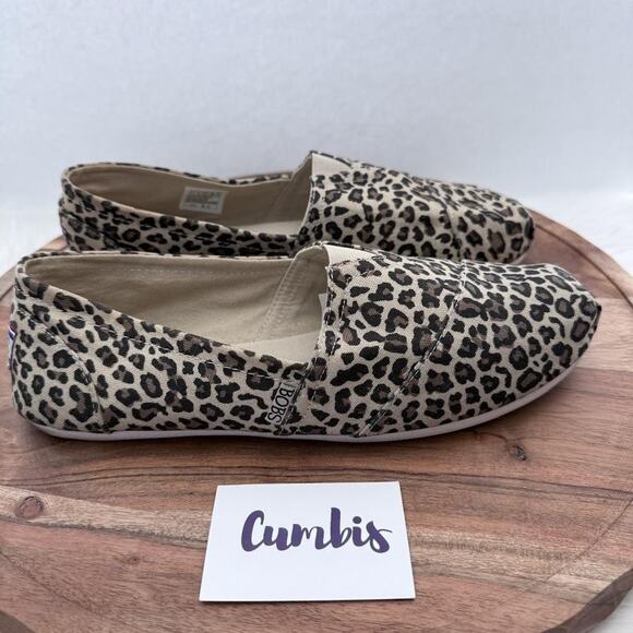 BOBS from Skechers Shoes Womens Size 11 Leopard Print Memory Foam Flats Casual - Picture 1 of 11